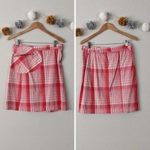 Mng Plaid A-Line Skirt with Exposed Zippers Sz 6